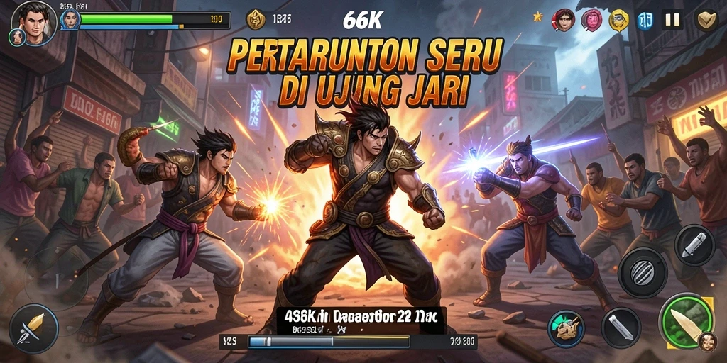 Tampilan menarik dari gameplay 66K yang seru dan kompetitif.