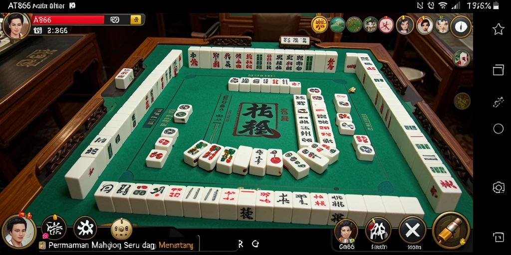 Tampilan permainan Mahjong di AT866 yang menarik dan interaktif.