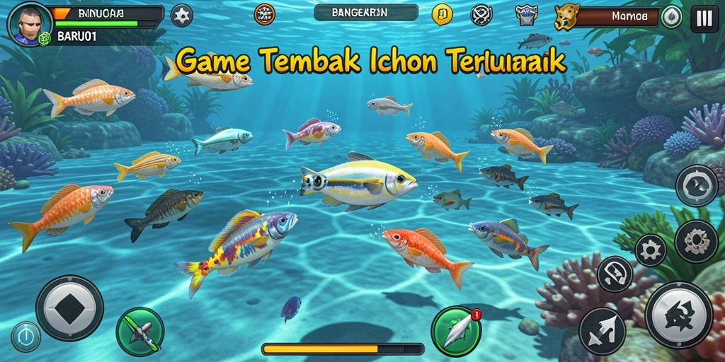 Tampilan gameplay seru dari BARU01 saat menangkap ikan.