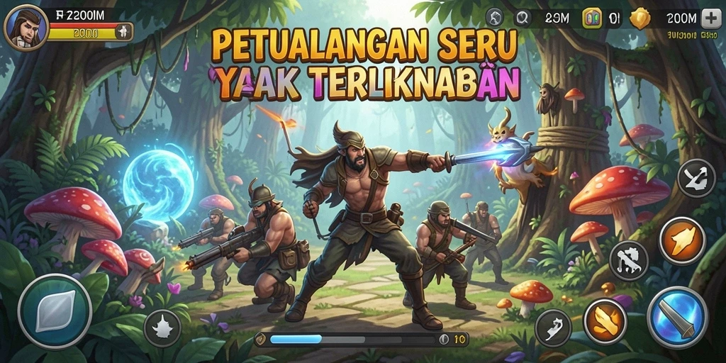 Tampilan gameplay yang mendebarkan dalam F200M, penuh petualangan dan tantangan.