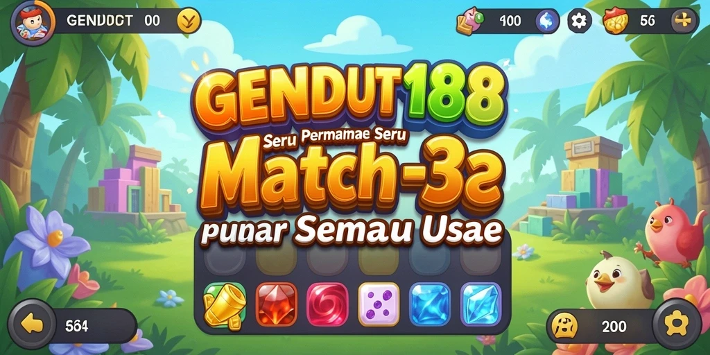 Tampilan gameplay seru Game Match-3 GENDUT188.