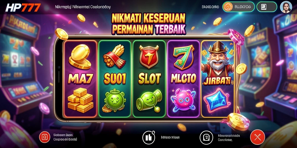 Screenshot menunjukkan gameplay slot yang seru dan penuh warna.
