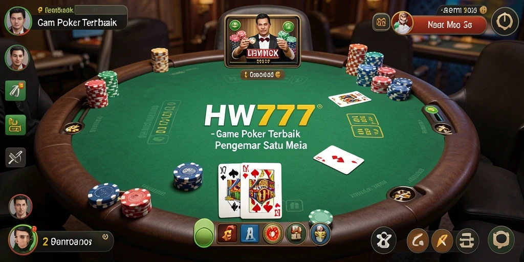 Tampilan gameplay Poker yang mendebarkan dan kompetitif.