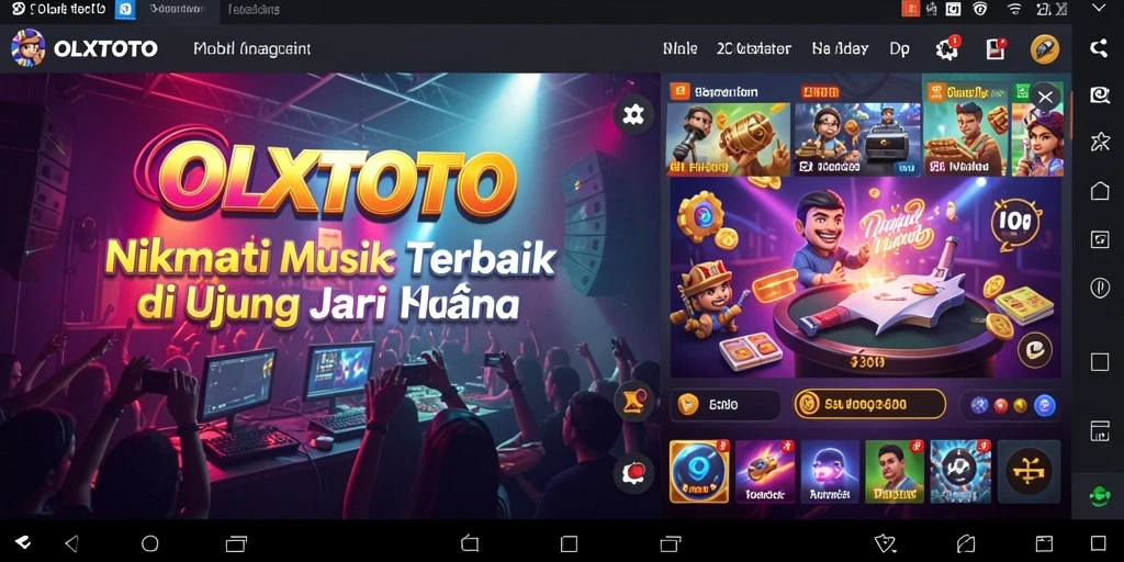 Tampilan screenshot utama OLXTOTO menampilkan antarmuka musik yang menarik dan interaktif.