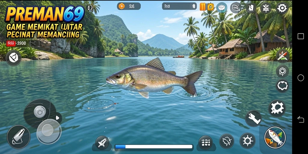 Screenshot gameplay memancing yang menakjubkan dan menantang di PREMAN69.