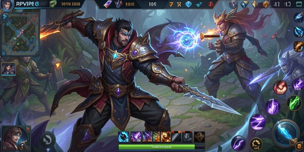 Screenshot menampilkan aksi seru gameplay MOBA di RPVIP8.