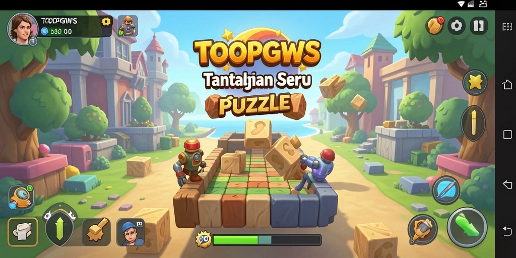 Tampilan gameplay TOOPGWS dengan berbagai tantangan Puzzle.