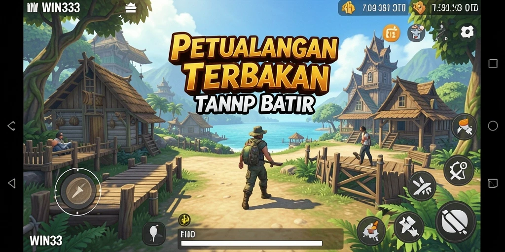 Tangkapan layar menunjukkan eksplorasi dunia terbuka di WIN33.