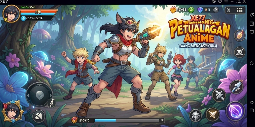 Screenshot menunjukkan aksi seru dalam permainan Anime XE77.
